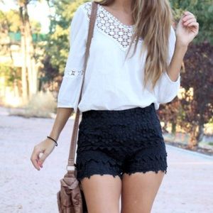Camila Tree Black Lace Sexy Dress Shorts S/P